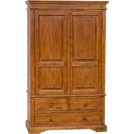 Armadio in legno massello tiglio 197x120x59 cm Armadio rustico legno 2 ante Armadio shabby chic Armadio camera da letto (1/5)