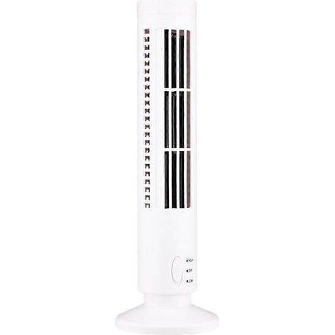 Ventilateur tour USB sans pales, mini climatiseur vertical, ventilateur sur pied blanc (1/5)