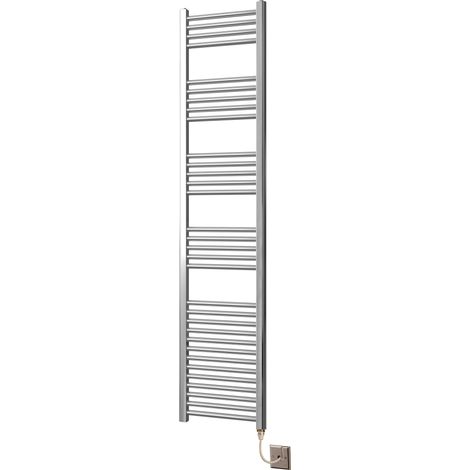 York Flat Chrome Electric Towel Rail 400 x 1800mm Towel Radiator (1/4)