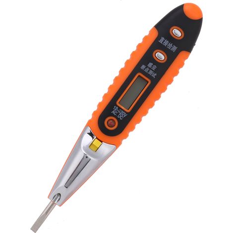 Digitaler AC/DC-Spannungsprüfer mit LED-Anzeige, 12–220-V-Prüfstift, Haushaltsgerät mit Beleuchtung (1/5)