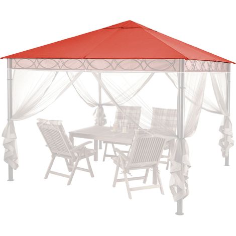 Ersatzdach 3x3m Stil Pavillon Rotorange RAL 2001
