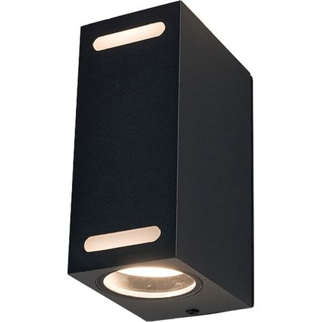 Wandlampe Schwarz Alu IP54 Außenlampe ELISA