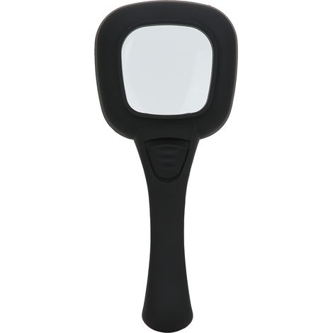 Loupe carrée portative avec 5 lumières LED, surface recouverte de caoutchouc et poignée de lecture. (1/5)