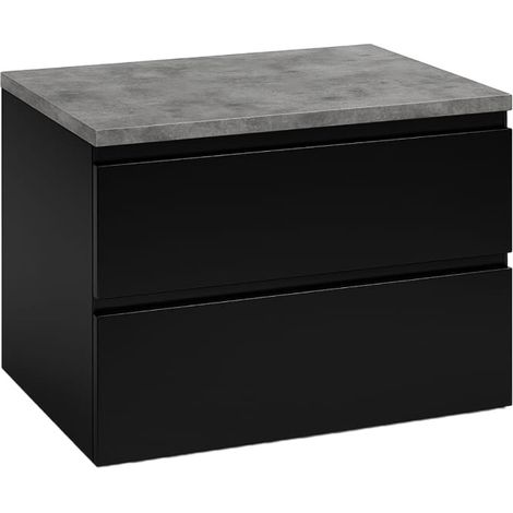 Schwarzer wandhängender Badezimmerschrank 80x50cm mit einer Waschtischplatte für ein Modus-Waschbecken
