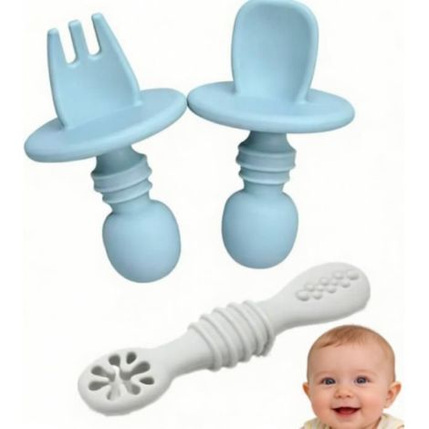 2pcs - Couverts bébé - langtu - Idéal apprentissage diversification alimentaire - Cadeau enfant 1er,2ème âge (1/3)