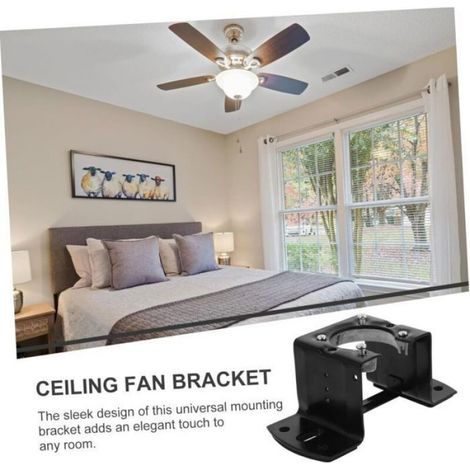 Support Pour Ventilateur De Plafond - En Fer - Pour Installation Sur Plafond Suspendu Ou Solive - Universel - 1 Pièce