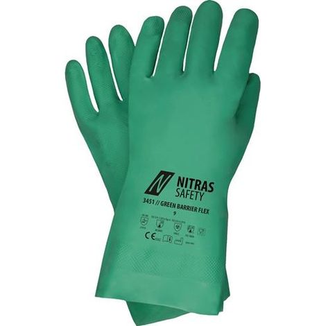 Guanti di protezione chimica Green Barrier Flex taglia 10 verde EN 388 PSA III NITRAS (Per 12) (1/5)