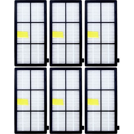 Filtros HEPA de repuesto para aspiradoras iRobot Roomba serie 800/900 (805, 865, 870, 871, 876, 880, 960, 965, 966, 980), paquete de 6 Filtros y accesorios para aspiradoras Roomba (1/3)