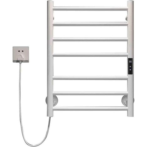 Scaldasalviette elettrico, scaldasalviette a 7 barre, scaldasalviette intelligente da parete per il bagno con riscaldamento elettrico e temperatura costante (1/5)