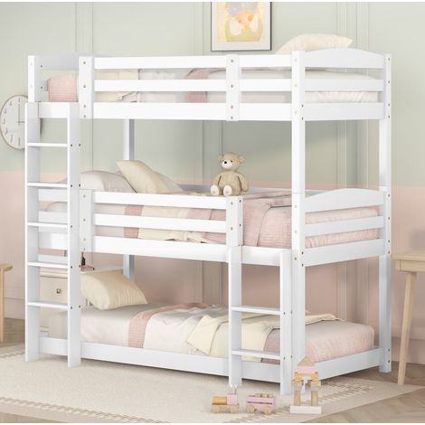 MEUBLIV Litera triple 90x200 cm blanca – ahorro de espacio, sin colchón (1/5)