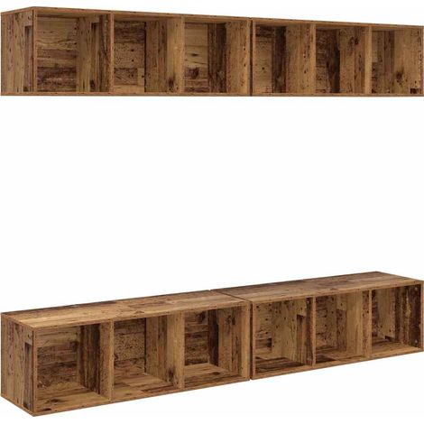 Maison Exclusive - TV-Schrankset 4 pcs Altholz 37 x 37 x 107 cm H