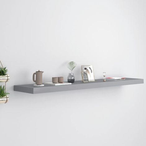 Étagère murale flottante-Étagère flottante-Étagère de rangement suspendue gris 120x23,5x3,8 cm MDF 575049 (1/5)