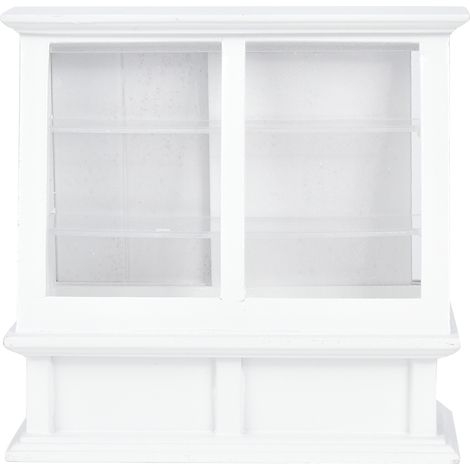 Armoire à gâteaux miniature 1:12 en bois simulé avec porte coulissante pour maison de poupée - meuble décoratif blanc (1/5)