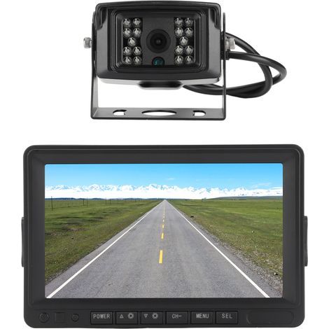 Caméra de recul HD 1080p avec écran LCD 7 pouces, étanche IP69 et vision nocturne infrarouge, pour camping-car, camion, remorque et bus. (1/5)