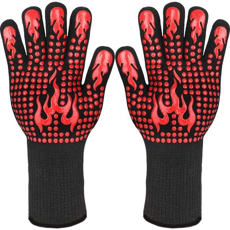 Gants De Cuisine - Résistants À La Chaleur Jusqu'à 500 °C - Antidérapants En Silicone Alimentaire - Protection Poignets Longs 37 Cm - Pour Four Grill Barbecue - Par 2 (1/5)