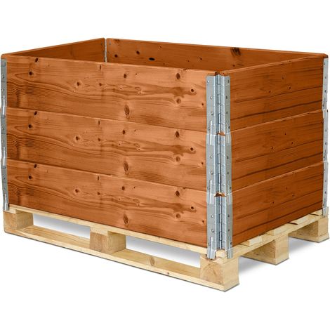 Garronda cadre en bois pour palette boîte de rangement en bois cadre en bois (sans palette) Marron 3 Pièce 120x80x20 cm GD-0096