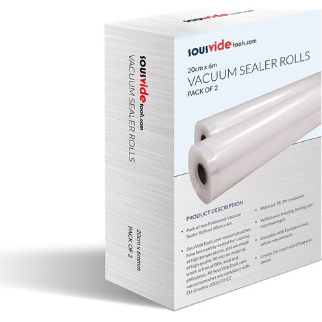 SousVideTools [SVT-07001] Confezione da 2 Rotoli da 20 cm X 6 M per Sigillatrice Sottovuoto (1/4)