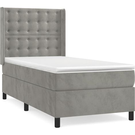 Maison Exclusive - Boxspringbett mit Matratze Hellgrau 80x200 cm