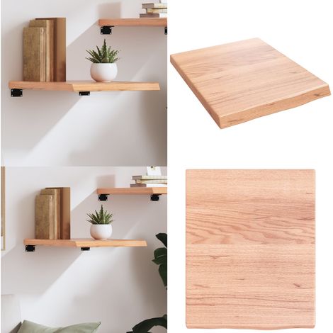 Wandregal Hellbraun 40x50x(2-4) cm Massivholz Eiche Behandelt - Wandregal - Eichendielen - Holzmöbel - Rustikal - Wohnraum Dekoration - Home & Living (1/5)