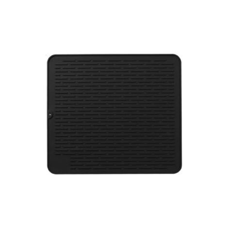 QORVA-Tapis de Séchage (Noir) Vaisselle XL en Silicone 45 x 40 cm Garantie à Vie