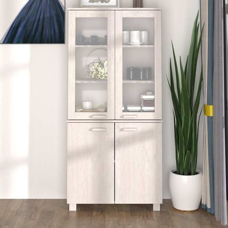 vidaXL Buffet HAMAR Bois massif de pin Blanc (1/5)