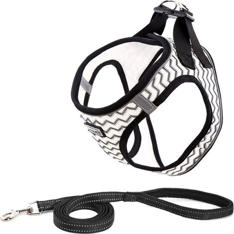 Sangle de harnais pour chien réfléchissante respirante gilet rembourré confortable en maille douce pour petits chiens marche course entraînement (1/4)