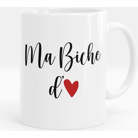 Mug - Tasse personnalisée - Ma biche d'amour - Mug Blanc (1/5)