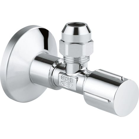 Robinet équerre d'arrêt 1/2'' – Raccord mural 1/2'' – Sortie 3/8'' – Finition GROHE StarLight® – 22037000