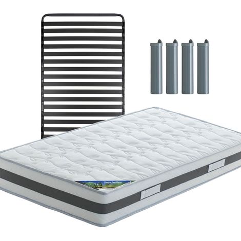SEYCHELLES - Pack Matelas + Titanium 22 90x190cm + Pieds (1/4)