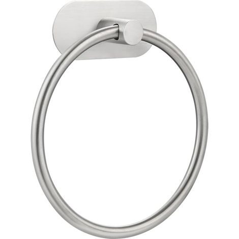 Selbstklebender Handtuchhalter, starke Haftung, kein Bohren erforderlich, Edelstahl, moderner Badorganizer, gebürstetes Nickel (1/5)