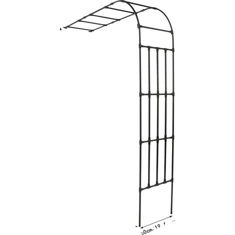 Arche de jardin Treillis, Construction en acier durable, Assemblage facile, Noir 2.2m (1/2)