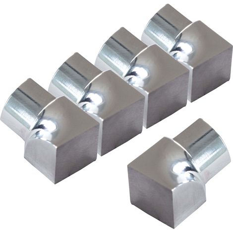 Dalsys Angle intérieur pour profilé en quart de cercle en acier inoxydable, Profilé pour carrelage - Poli 10mm, 5 pièces