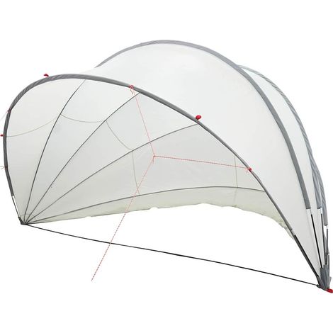 Cúpula para piscina Manual Gris y naranja 546 x 516 x 250 cm vidaXL
