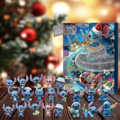 Calendrier de l'Avent de Noël Lilo & Stitch - Figurines de dessin animé - 24 pièces - Décorations - Compte à rebours (1/5)