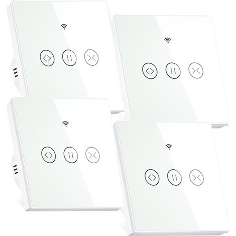 Interrupteur Volet Roulant Connecté, Compatible avec Alexa/Google Home/Smart Life, Contrôle de Commande Vocale(Fil Neutre Requis) 4pack (1/4)
