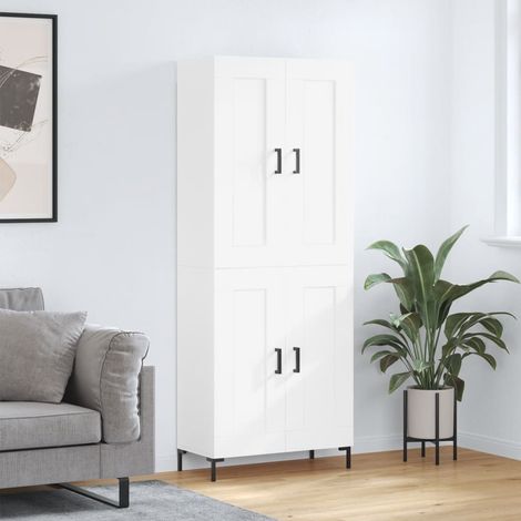 Buffet de Salon,Buffet Commode industriel haut Blanc 69,5x34x180 cm Bois d'ingénierie -QS29657 (1/5)