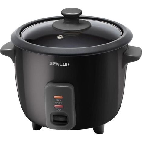 Cuiseur à riz électrique 0,6L – Fonctionnement automatique – Couvercle en verre avec évacuation vapeur – 300W – Noir – Sencor (1/5)