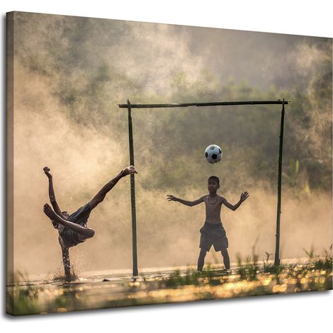 Lienzo impreso Fútbol juvenil 100x80 cm