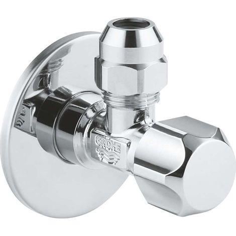 GROHE Eckventil 22023 1/2x3/8'' selbstd. Quetschverschraubung 10mm Rosette chrom, 22023000 (1/6)