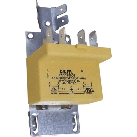 FILTRE ANTIPARASITE 0.15UF (X1) + 2X27NF POUR SECHE LINGE BEKO - 1746530100 (1/2)