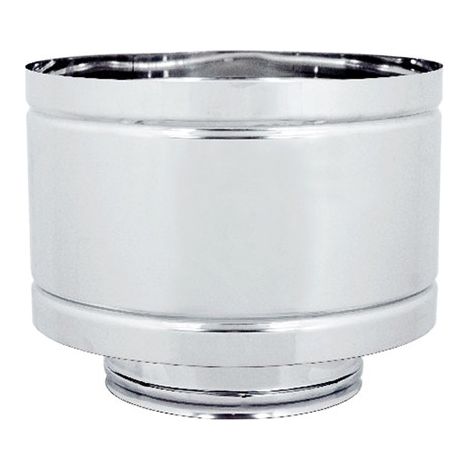 CAPPELLO ANTIVENTO DOPPIA PARETE ACCIAIO INOX AISI 316 PARTE INTERNA AISI 304 PARTE ESTERNA - ø250 INTERNO - ø300 ESTERNO - SP. 0,5 MM - EUF