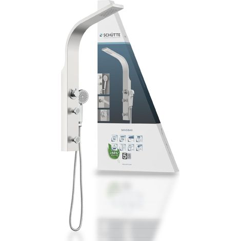 Panneau Acier Inoxydable sans Robinet, système Effet Pluie, Support Mural et douchette à Main, kit Complet Douche (1/5)