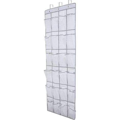 Range chaussures à suspendre sur la porte, sac de rangement suspendu avec 24 poches, rangement de chaussures suspendu, organiseur de suspension multifonction pour chambre à coucher, salle de ba (1/3)