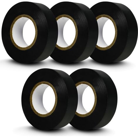 Dapetz ® Black Electrical Tape 18mm x 33m, Pack of 5 Strong Self-Adhesive PVC Insulation Tapes for Insulating Tapes Flame Retardant, Repairing and Protecting Electrical Wires Tape
