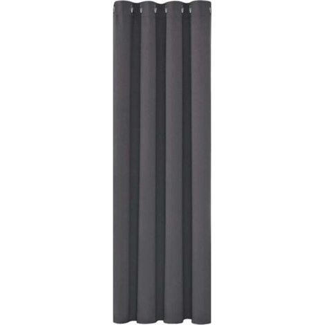 Rideaux Occultants Isolant Thermique Anti Froid, 150200 CM Design Moderne à Oeillets, Gris Foncé, 1Pièces (1/4)