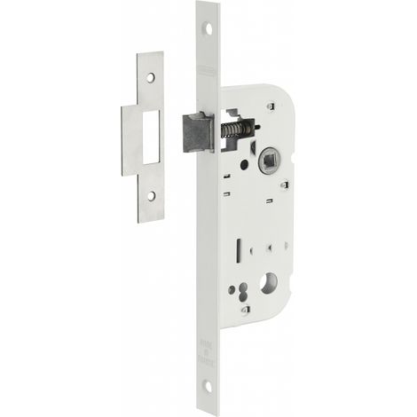 Thirard – Serrure encastrable pour porte intérieure – Axe 40mm – Bouts carrés – Coffre acier embouti – Têtière acier – Gâche plate acier
