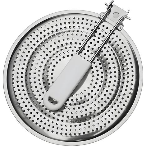 Diffuseur de flamme Pare flammes Répartiteur de chaleur pour cuisinière à gaz Acier inoxydable Avec poignée Plateau spécial wok (1/5)