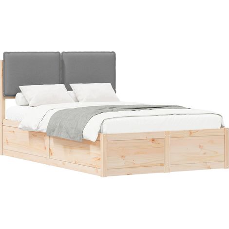 Maison Exclusive - Letto con Testiera Rivestita Grigio chiaro 120 x 200 cm