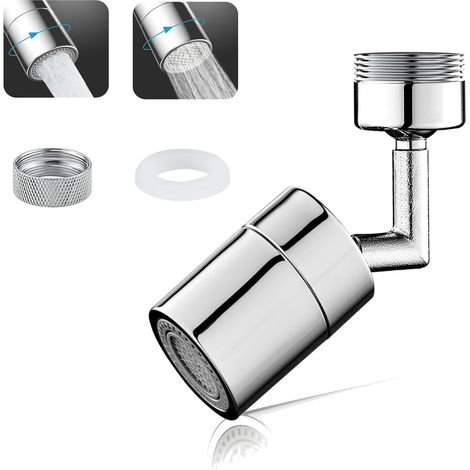 Aeratore per rubinetto in argento, aeratore per rubinetto da cucina, prolunga per rubinetto, aeratore per rubinetto girevole a 720° con 2 modalità regolabili e cartuccia filtro per cucina e bagno (1/5)