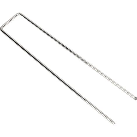 50 Piquets de Jardin en Acier Galvanisé en Forme de U, Piquets de Tente en U, Broches de Paysage Lourdes, Broches de Sol pour Jardin 4x10cm, Épaisseur 0,4mm (1/5)